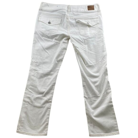 American Eagle Women's Artist Jeans Size 6 White Stretch Denim Straight Leg - Picture 2 of 15